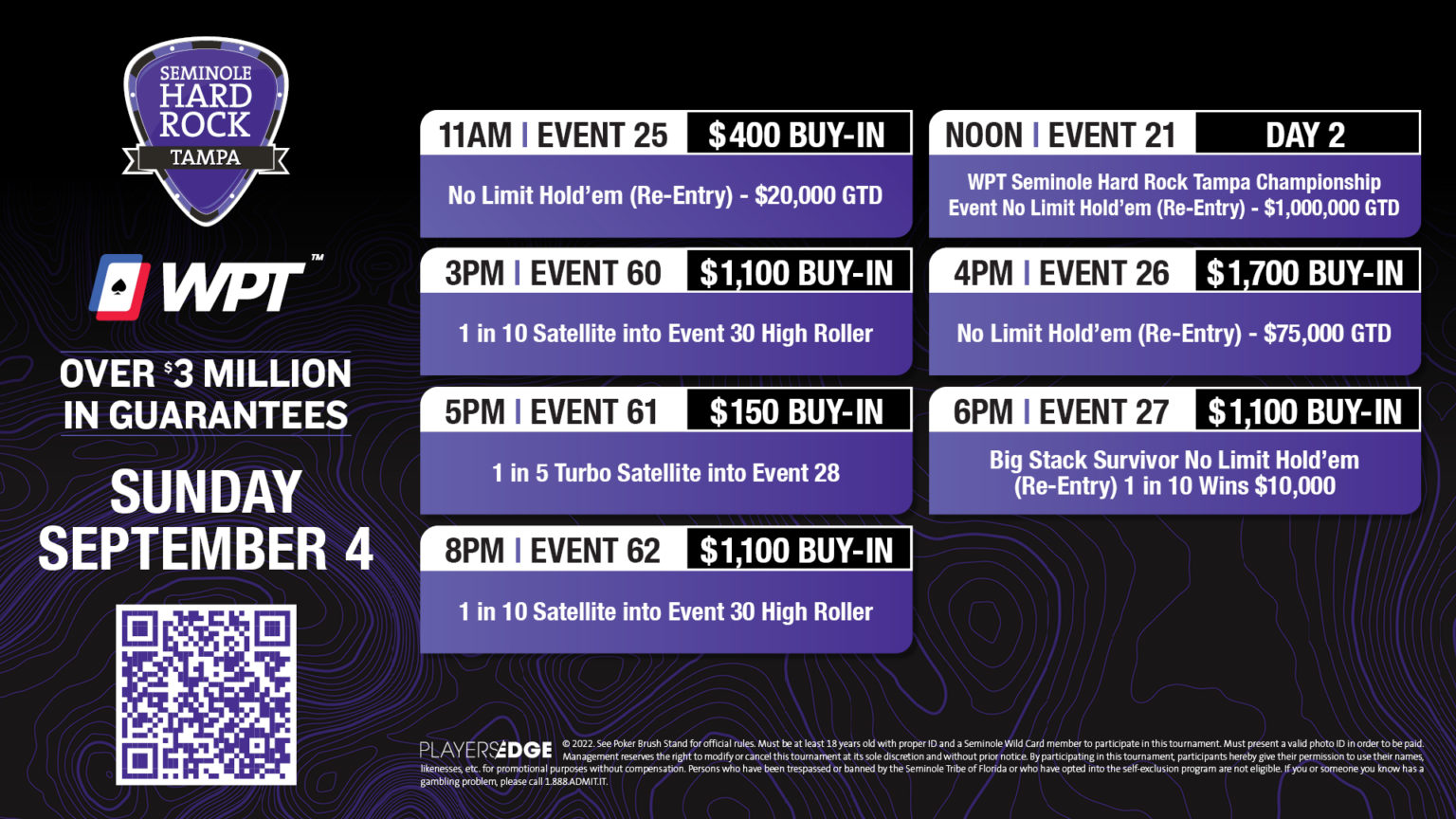 WPT Tampa Day 11 Schedule | Seminole Hard Rock Tampa Poker